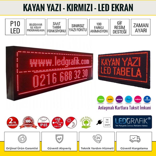 Kırmızı Kayan Yazı - Led Ekran